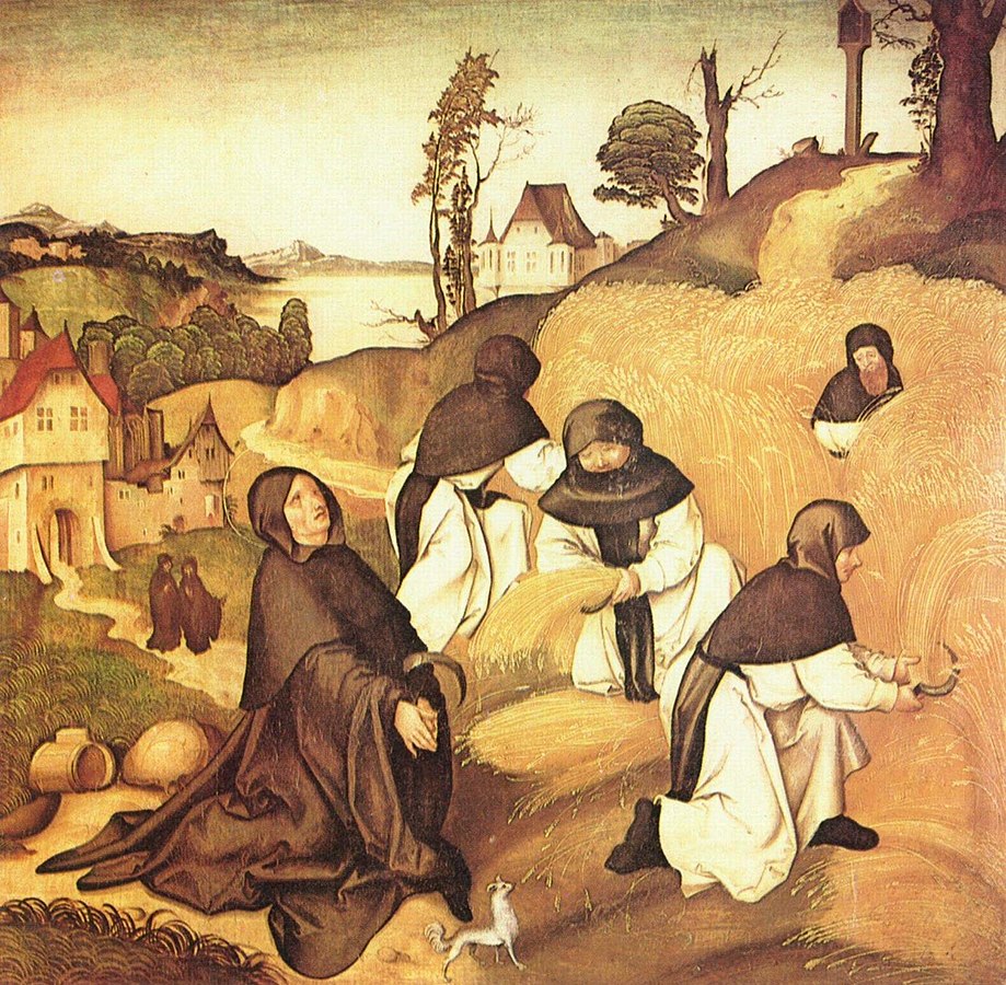 Monaci cistercensi al lavoro nei campi (dalle scene della vita di san Bernardo)